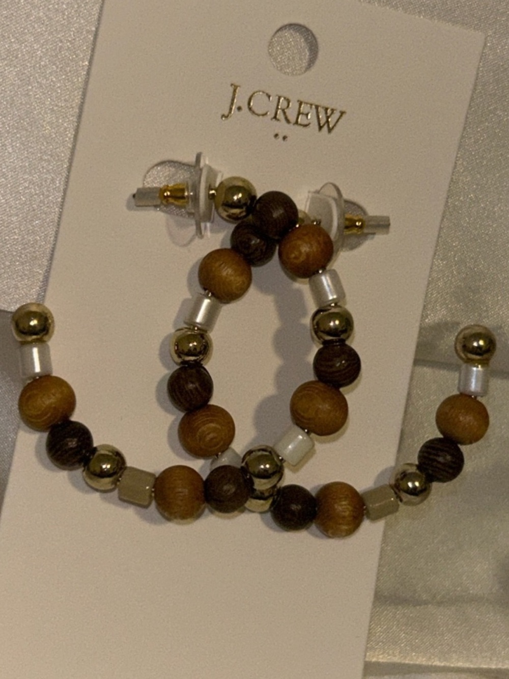 J Crew Stone, Glass & Faux Pearl Bead Earrings NEW!